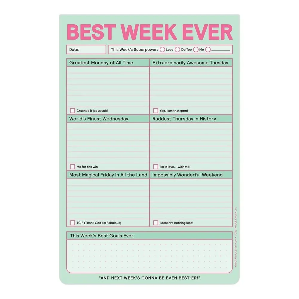 Knock Knock Classic Pad: Best Week Ever, New-in-Pack